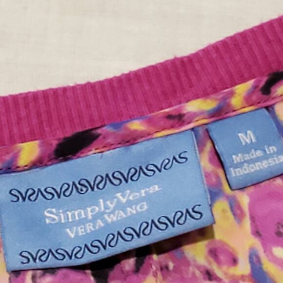 Simply Vera Vera Wang Sheer Multicolor Sleeveless Top Size Medium - Picture 4 of 6